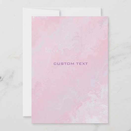 Aquarelle bleu rose Faire-part de mariage minimali (Dos)