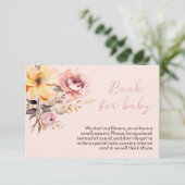 Aquarelle bleu rose fille bébé invitation douche (Debout devant)