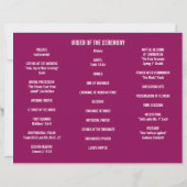 Aquarelle bleu rose Fleurs Programme de mariage Ci (Dos)