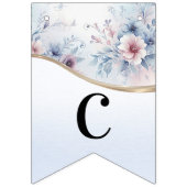 Aquarelle Bleu rose Floral Drapeau (Premier drapeau)