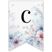 Aquarelle Bleu rose Floral Drapeau (Premier drapeau)