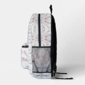 Aquarelle bleu rose floral sac à dos cousu (Droite)