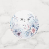Aquarelle bleu rose floral table Confetti (Petit recto)