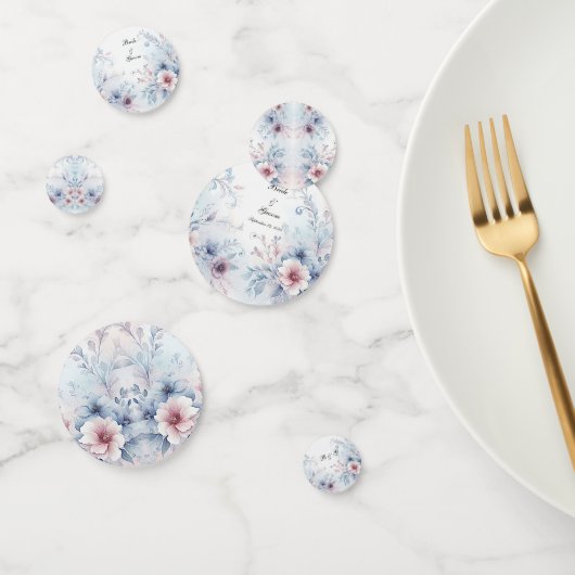 Aquarelle bleu rose floral table Confetti (Groupe)