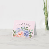 Aquarelle bleu rose Hydrangea Merci Floral (Devant)