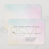 Aquarelle bleu rose jaune teinture RSVP (Devant / Derrière)