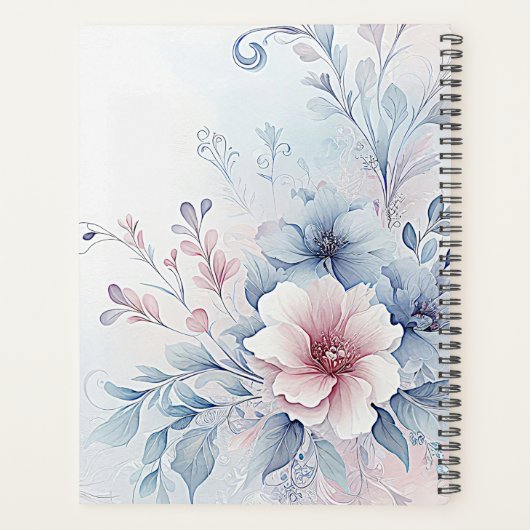 Aquarelle bleu rose Wedding planner (Dos)