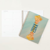 Aquarelle bleu sous-marine or coquilles de Saint-J (Devant avec enveloppe)