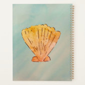 Aquarelle bleu sous-marine or coquilles de Saint-J (Dos)