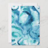 Aquarelle Bleu sur Bleu - Faire-Part de Mariage (Dos)