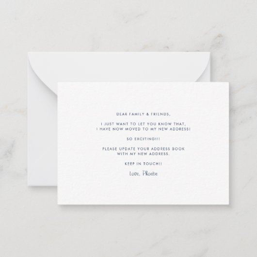 Aquarelle Bleu Vélo Ive Moved Moved Faire-part (Dos)