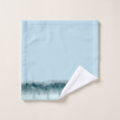 Aquarelle bleu vert Forêt Arbres Serviette de bain (Gant de toilette)
