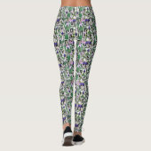 Aquarelle bleu/vert Fuchsia Leggings pour femmes (Dos)