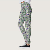 Aquarelle bleu/vert Fuchsia Leggings pour femmes (Gauche)