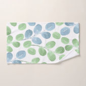 Aquarelle bleu vert Motif feuille ronde (Serviette à main)