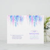 Aquarelle bleu vigne rose programme de mariage flo (Debout devant)
