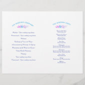 Aquarelle bleu vigne rose programme de mariage flo (Dos)