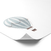 Aquarelle bleu vintage ballon à air chaud poster (Coin)