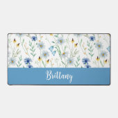 Aquarelle bleu violet Fleur sauvage Nom du monogra (Recto)