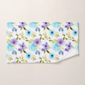 Aquarelle bleu violet Floral Serviette de bain (Serviette à main)