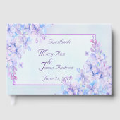 Aquarelle Bleu violet Lilac Fleur Livre d'or (Recto)