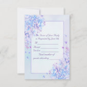 Aquarelle bleu violet Lilac Fleur mariage RSVP (Devant)