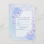Aquarelle bleu violet Lilac Fleur mariage RSVP (Devant / Derrière)