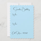 Aquarelle bleu Wren Invitation de fête d'anniversa (Dos)