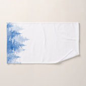 Aquarelle bleue Arbres À feuillage persistant (Serviette à main)