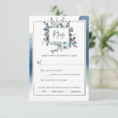 Aquarelle bleue avec/hors repas choix carte RSVP (Debout devant)