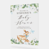 Aquarelle bleue Baby shower de bois de cerf de béb (Angle)