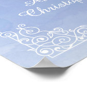 Aquarelle bleue Baptême ou Affiche de bienvenue co (Coin)