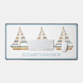 Aquarelle Bleue Bleu Bande Voilier (Clavier et souris)