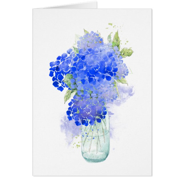 Aquarelle bleue bleu Hydrengea Flower (Devant)