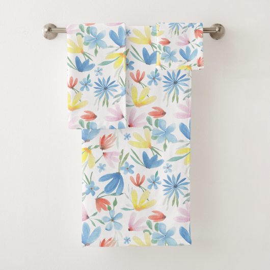 Aquarelle Bleue Botanique Motif Floral (En situation)
