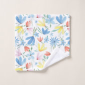 Aquarelle Bleue Botanique Motif Floral (Gant de toilette)
