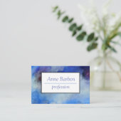 Aquarelle bleue Carte de visite élégant (Debout devant)