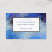 Aquarelle bleue Carte de visite élégant (Dos)