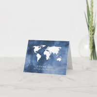 Aquarelle Bleue | Carte du Monde Merci