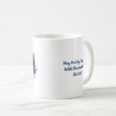 Aquarelle bleue Cerf scène de Noël Café Mug (Devant droit)