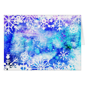 Aquarelle bleue de flocon de neige