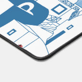 Aquarelle bleue et blanche Santorin Grèce (Coin)