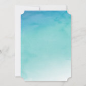 Aquarelle bleue et Turquoise Ombre Faire-part de m (Dos)