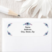 Aquarelle Bleue Et Violet Étiquettes de adresse Fl (En situation)