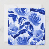 Aquarelle bleue Faire-part de mariage de design fl (Dos)