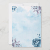 Aquarelle bleue Faire-part de mariage florale (Dos)