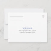Aquarelle bleue Faux Foil Foil Carte postale RSVP (Dos)