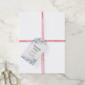 Aquarelle bleue feuille merci pour les étiquettes (Avec de la ficelle)