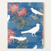 Aquarelle bleue Fleurs Vintages et oiseaux (Dos)