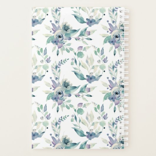 Aquarelle bleue Floral (Dos)